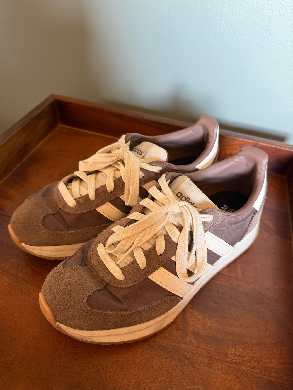 adidas Men's Brown & Cream Casual Runner Sneakers